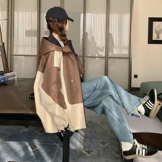 Áo Khoác Gió 2 Lớp Chống Nước Phối Màu Và Họa Tiết Có Mũ Trùm Đầu 𝐂𝐨́ 𝐓𝐮́𝐢 𝐓𝐫𝐨𝐧𝐠 Thời Trang