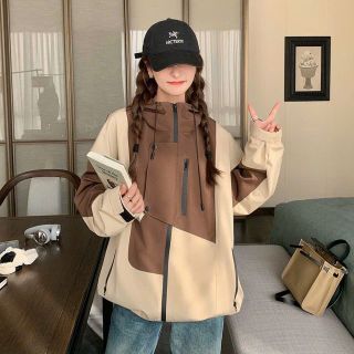 Áo Khoác Gió 2 Lớp Chống Nước Phối Màu Và Họa Tiết Có Mũ Trùm Đầu 𝐂𝐨́ 𝐓𝐮́𝐢 𝐓𝐫𝐨𝐧𝐠 Thời Trang