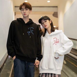 Áo hoodie nỉ bông in hình trái tim Te-Art xanh hồng cho các cặp đôi form unisex rộng đẹp