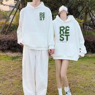 Áo Đôi Nam Nữ In Chữ REST Phong Cách Trẻ Trung Cho Các Cặp Đôi Chất Nỉ Cao Cấp Dày Dặn