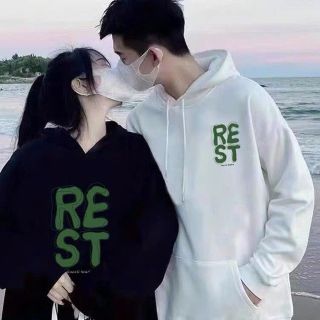 Áo Đôi Nam Nữ In Chữ REST Phong Cách Trẻ Trung Cho Các Cặp Đôi Chất Nỉ Cao Cấp Dày Dặn
