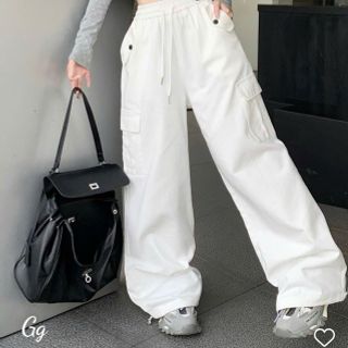 Quần Túi Hộp Nữ Rút Chất Kaki Rũ Đanh Mịn Ống Rộng Quần Túi Hộp Nữ Rút Chất Kaki Rũ Đanh Mịn Ống Rộng