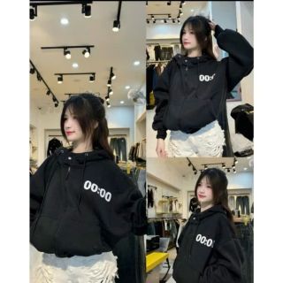 ￼ÁO HOODIES ZIP BOXY CÓ NÚT BẤM, THÊU LOGO 00:00 CÓ TÚI TRONG UNISEX CÁ TÍNH, NĂNG ĐỘNG, NAM NỮ MẶC ĐỀU ĐƯỢC