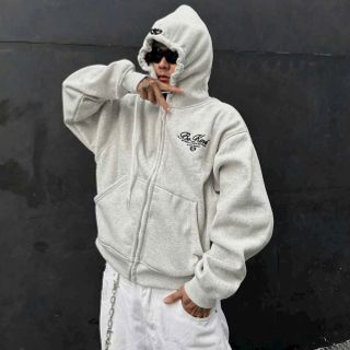 Áo Khoác Boxy Thêu BE KIND - Chất Nỉ Bông Mịn Dày, FORM RỘNG Áo Khoác Boxy Thêu BE KIND - Chất Nỉ Bông Mịn Dày, FORM RỘNG