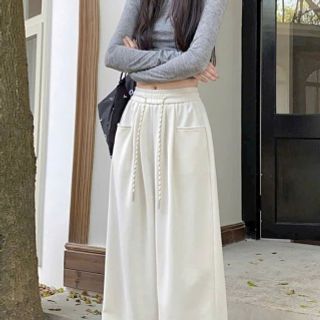 Quần Ống Rộng Cạp Cao Túi Vuông Chất Da Cá Tôn Dáng Thời Trang (2 Size L, XL) Quần Ống Rộng Cạp Cao Túi Vuông Chất Da Cá Tôn Dáng Thời Trang (2 Size L, XL)