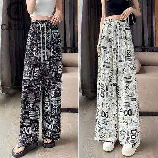 Quần ống rộng in họa tiết 3D chất lụa mềm nhẹ 2 size M, L