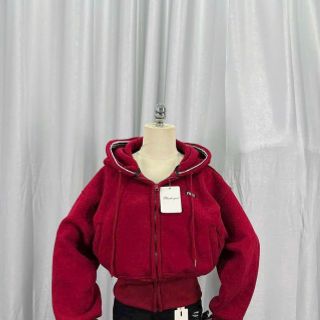 Áo khoác dáng lửng logo thêu Miu nón rộng chạy viền có túi trong chất nỉ bông dày mịn freesize dưới 65kg