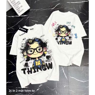 Áo Thun Form Rộng Tay Lỡ In Cô Gái THINGW - Cotton Tici Mịn Mát (M, L, XL) Áo Thun Form Rộng Tay Lỡ In Cô Gái THINGW - Cotton Tici Mịn Mát (M, L, XL)