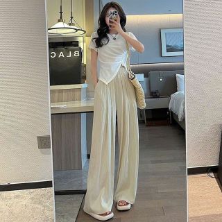 Quần Ống Rộng Lưng Thun Chất Dù Gió Nhăn Mịn Mát 2 Size - L & XL