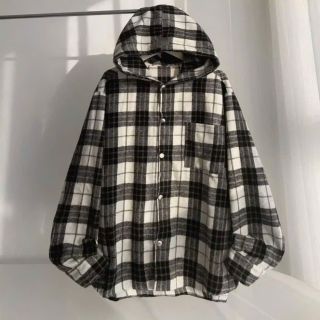 Áo Sơ Mi Dài Tay Flannel Dày Mịn Họa Tiết Kẻ Caro Có Mũ Form Nam Nữ Unisex