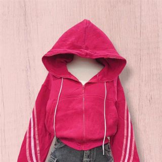 Áo Khoác Nỉ Ngoại Phối Viền Dây Kéo Cao, Nón To, Tay Xỏ Ngón Form Boxy Freesize Dưới 65kg