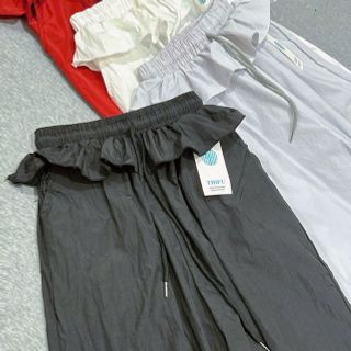 Quần Ống Rộng Lưng BÈO Dây Rút LAI Chất Dù Nhăn Freesize Dưới 65kg Quần Ống Rộng Lưng BÈO Dây Rút LAI Chất Dù Nhăn Freesize Dưới 65kg