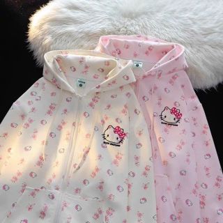 Áo Khoác Nỉ Bông In 3D Họa Tiết Kitty Nón Tai Mèo Đáng Yêu Freesize Dưới 68kg