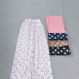 Quần Dài Ống Rộng Họa Tiết Mèo Hello Kitty Dễ Thương, Chất Vải Lụa Mềm Mịn Thoáng Thoải Mái Freesize dưới 63kg