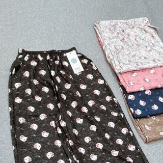 Quần Dài Ống Rộng Họa Tiết Mèo Hello Kitty Dễ Thương, Chất Vải Lụa Mềm Mịn Thoáng Thoải Mái Freesize dưới 63kg