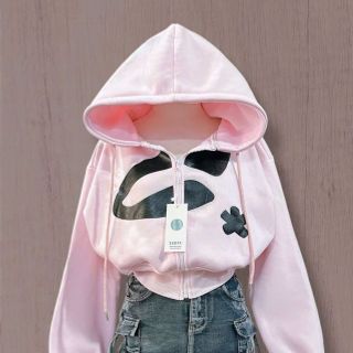 Áo Khoác Nỉ Bông Dáng Lửng In Hoa Nón Rộng Có Túi Trong , Tay Xỏ NgÓN Chống Nắng Tốt - Freesize Dưới 60kg