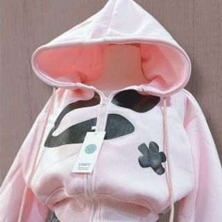 Áo Khoác Nỉ Bông Dáng Lửng In Hoa Nón Rộng Có Túi Trong , Tay Xỏ NgÓN Chống Nắng Tốt - Freesize Dưới 60kg