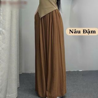 Quần Dài Ống Rộng Giả Váy Dáng Maxi, Chất Vải Đũi Gân Sóng Mềm Mát Quần Dài Ống Rộng Giả Váy Dáng Maxi, Chất Vải Đũi Gân Sóng Mềm Mát