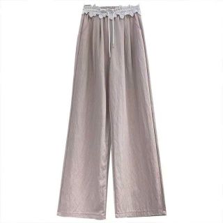 Quần Ống Rộng Trơn Phối Lưng Ren Chất Dù Nhăn Mịn Mát Freesize Dưới 63kg Quần Ống Rộng Trơn Phối Lưng Ren Chất Dù Nhăn Mịn Mát Freesize Dưới 63kg