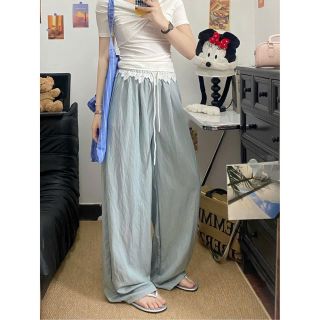 Quần Ống Rộng Trơn Phối Lưng Ren Chất Dù Nhăn Mịn Mát Freesize Dưới 63kg Quần Ống Rộng Trơn Phối Lưng Ren Chất Dù Nhăn Mịn Mát Freesize Dưới 63kg