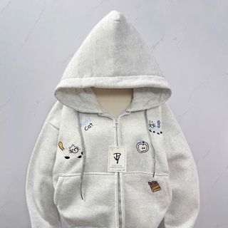 Áo khoác nữ dài logo thêu MÈO và DỪA