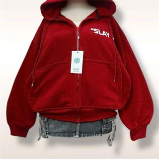 Áo khoác nữ cao cấp nón rộng chữ SLAY