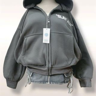 Áo khoác nữ cao cấp nón rộng chữ SLAY