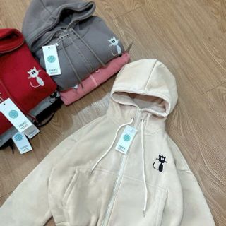 Áo khoác nữ lửng logo Mèo ngực trái