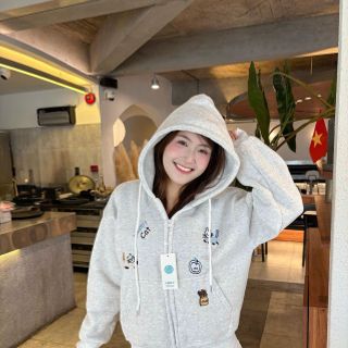 Áo khoác nữ vải nỉ HAPPY CAT hàng đẹp bán