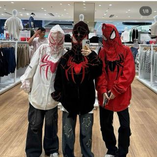 Áo khoác nam nữ hình nhện phù hợp chơi Halloween Áo khoác nam nữ hình nhện phù hợp chơi Halloween