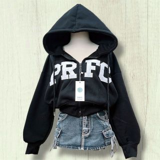 Áo khoác nữ lửng PRFC vải nỉ dày mịn nón rộng Áo khoác nữ lửng PRFC vải nỉ dày mịn nón rộng