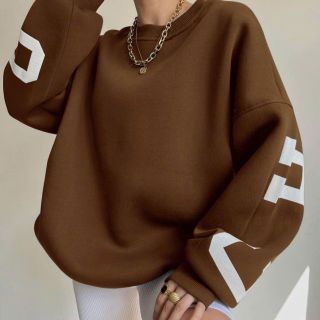 Áo SWETER dành cho nữ, hình in nhiệt, nổi, bo thun và tay rộng