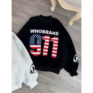 Áo SWETER in nhiệt cờ số Nine One One ,hình in nổi