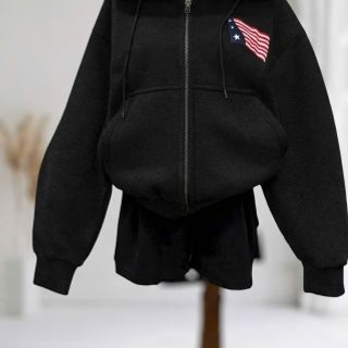 Áo khoác nỉ nữ chữ USA và hình cờ