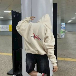 Áo khoác nỉ nam nữ GOOD VIBES ONLY ống rộng from cánh dơi Áo khoác nỉ nam nữ GOOD VIBES ONLY ống rộng from cánh dơi