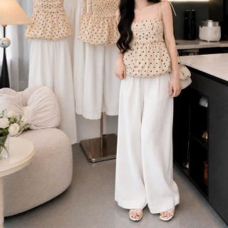 Set Bộ Nữ Mango Chấm Bi - Áo Dáng Bí & Quần Suông Ống Rộng Set Bộ Nữ Mango Chấm Bi - Áo Dáng Bí & Quần Suông Ống Rộng