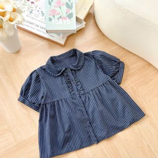 Áo Kiểu Babydoll Kẻ Sọc Tăm Nữ Thắt Nơ Cổ Bèo Vuông Ulzzang #76 Áo Kiểu Babydoll Kẻ Sọc Tăm Nữ Thắt Nơ Cổ Bèo Vuông Ulzzang #76