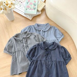 Áo Kiểu Babydoll Kẻ Sọc Tăm Nữ Thắt Nơ Cổ Bèo Vuông Ulzzang #76 Áo Kiểu Babydoll Kẻ Sọc Tăm Nữ Thắt Nơ Cổ Bèo Vuông Ulzzang #76