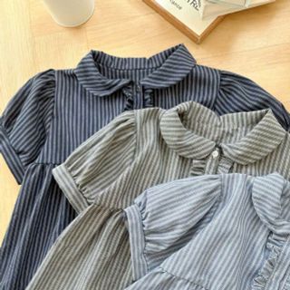 Áo Kiểu Babydoll Kẻ Sọc Tăm Nữ Thắt Nơ Cổ Bèo Vuông Ulzzang #76 Áo Kiểu Babydoll Kẻ Sọc Tăm Nữ Thắt Nơ Cổ Bèo Vuông Ulzzang #76