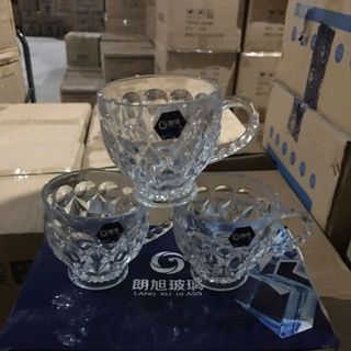 Bộ 6 Cốc Quai Thủy Tinh Trắng 195ml (THÙNG 12B)