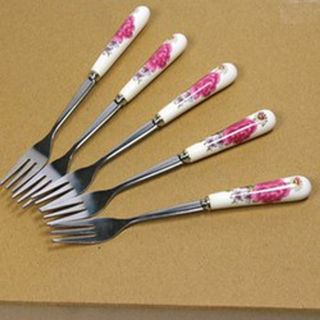 Thìa Inox Cán Sứ Hoa Hồng (THÙNG 4700C)