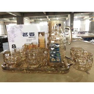 Bộ Bình 6 Cốc Kèm Khay Vàng (THÙNG 8B)