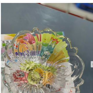 Đĩa Bát Thủy Tinh 3 Chân Trắng (THUNG 16C)