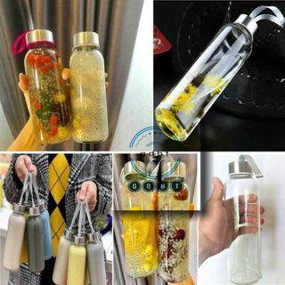 bình thủy tinh đựng nước dây xách - chai thủy tinh dây xách 300ml