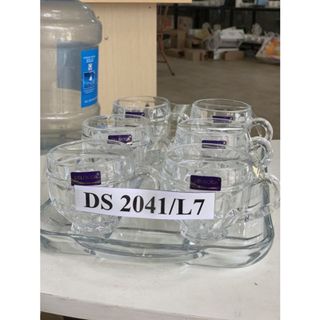 Bộ 6 Cốc Kèm Khay soga Tròn Trắng (THÙNG 8B)