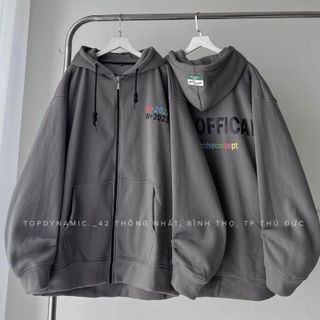 Áo khoác hoodie zip WZS 2023 vải nỉ lót bông form rộng unisex nam nữ Áo khoác hoodie zip WZS 2023 vải nỉ lót bông form rộng unisex nam nữ