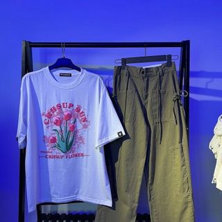 Áo Thun Tay Lỡ Dáng Rộng In Hình Hoa Tulip Kiểu Hàn Quốc Thời Trang Mùa Hè Cho Nữ Áo Thun Tay Lỡ Dáng Rộng In Hình Hoa Tulip Kiểu Hàn Quốc Thời Trang Mùa Hè Cho Nữ