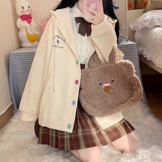 Áo khoác cadigan nỉ nút thêu hình trái tim nón rộng 2 lớp form rộng dưới 70kg Áo khoác cadigan nỉ nút thêu hình trái tim nón rộng 2 lớp form rộng dưới 70kg