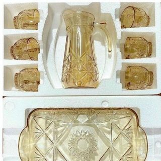 Bộ Bình 6 Cốc Kèm Khay Vàng (THÙNG 8B)