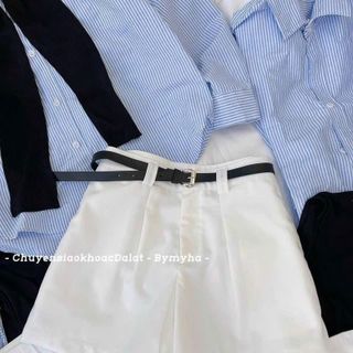 sét 4 món áo sơ mi kate , quần kaki mềm +áo khoác mỏng kèm nịt freesize dưới 55kg